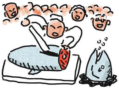 マグロの解体ショー