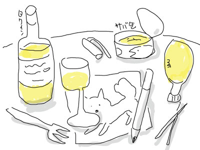 白ワイン＋サバ缶＋マヨネーズ