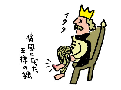 痛風になった王様の絵